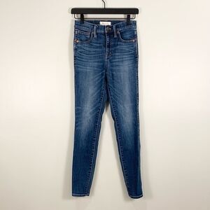 Madewell 10” high rise skinny dark wash full length denim jeans size 26